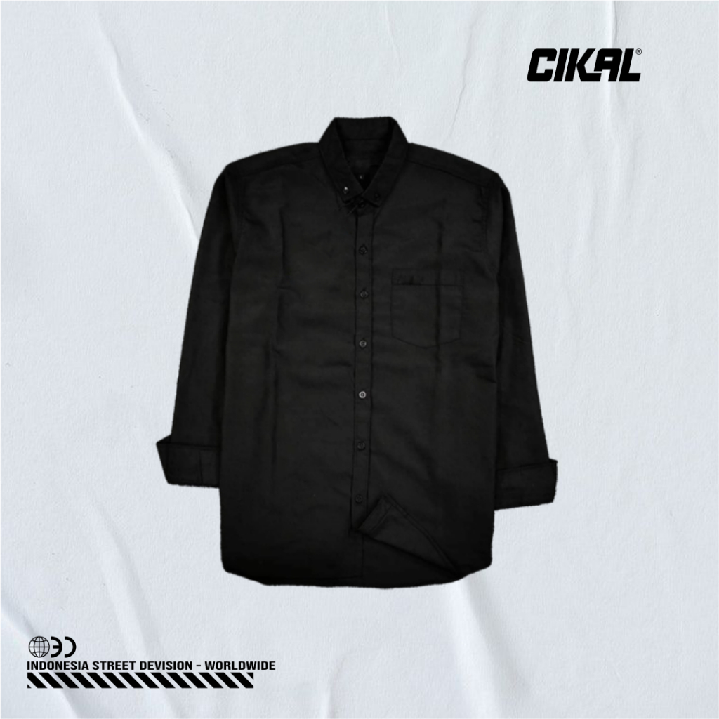 Kemeja Polos Hitam - Kemeja Bahan Toyobo Premium Bisa disablon - Kemeja Pria