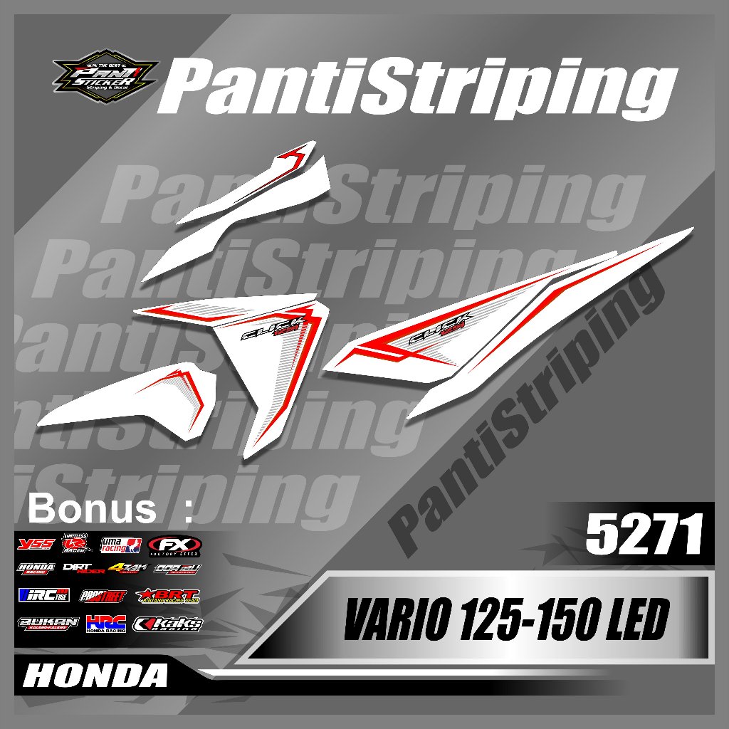 STICKER STRIPING MOTOR VARIO 125/150 LED LIST VARIASI LIST- SKOTLET VARIO 125\150 LED DESAIN RACING 