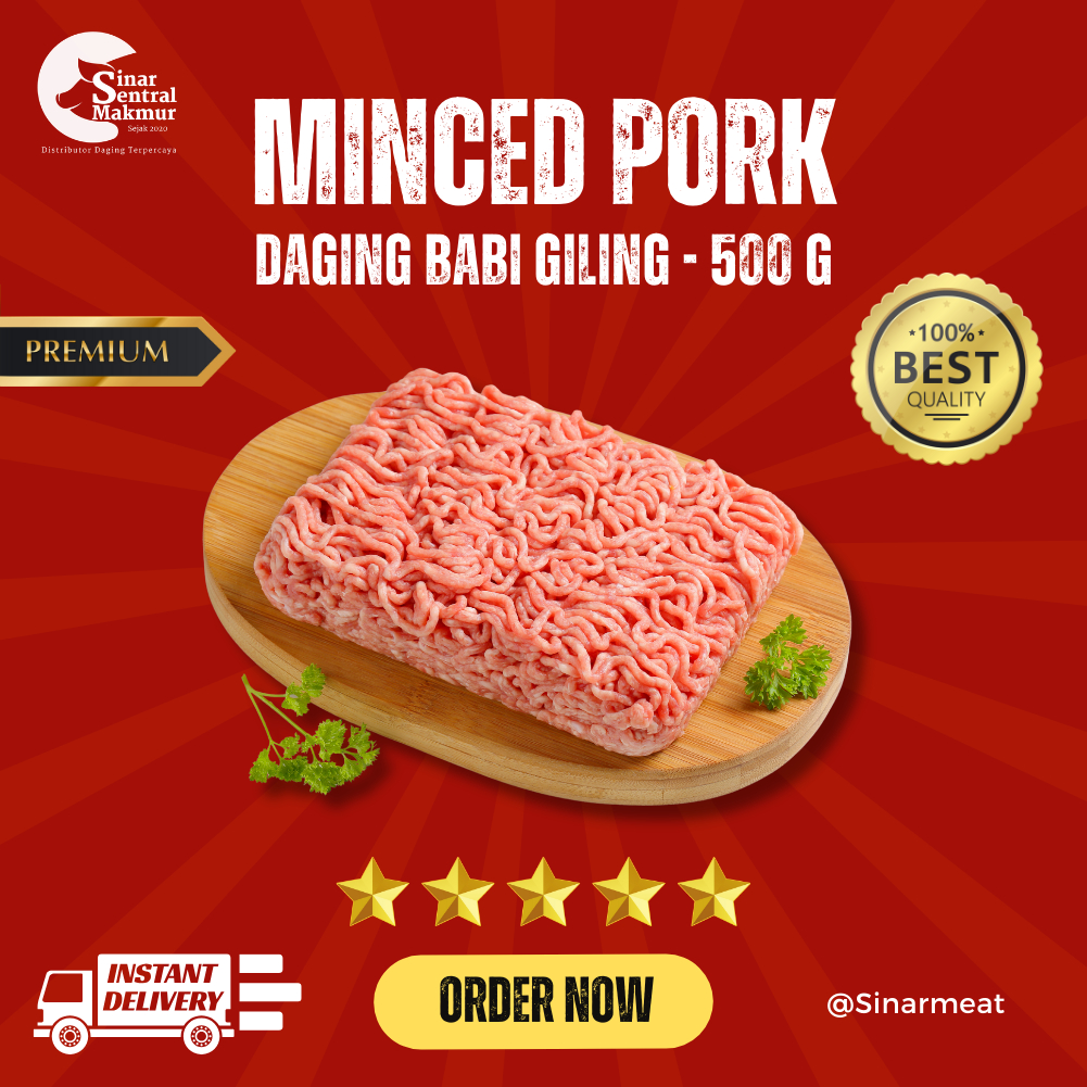 

DAGING BABI CINCANG / GILING PREMIUM (CINCANG KASAR) 500GR