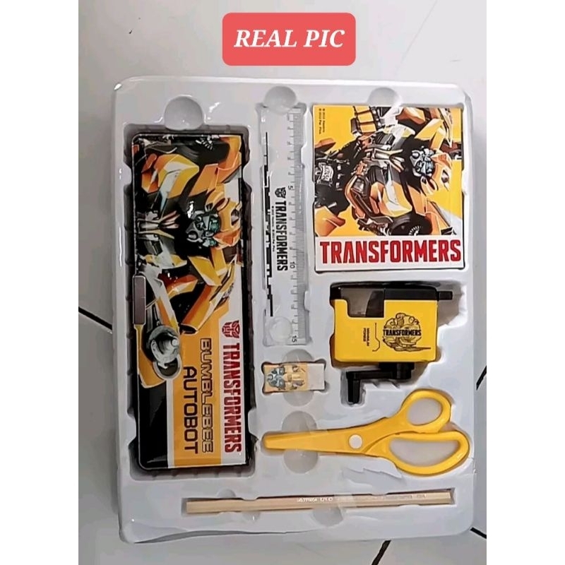 

set alat tulis anak transformer kotak pensil optimus prime kotak pensil bumblebee stationery set transformer