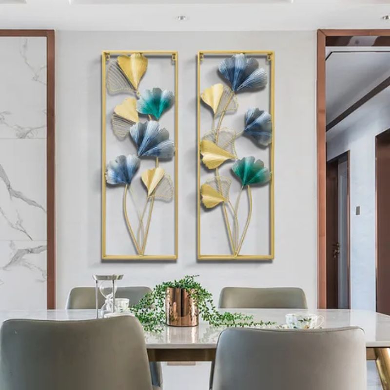 WallDecor Hiasan Dinding Frame Metal Gold Dekorasi terbaru Untuk Ruang Tamu, Lobby Hotel, Ruang Maka