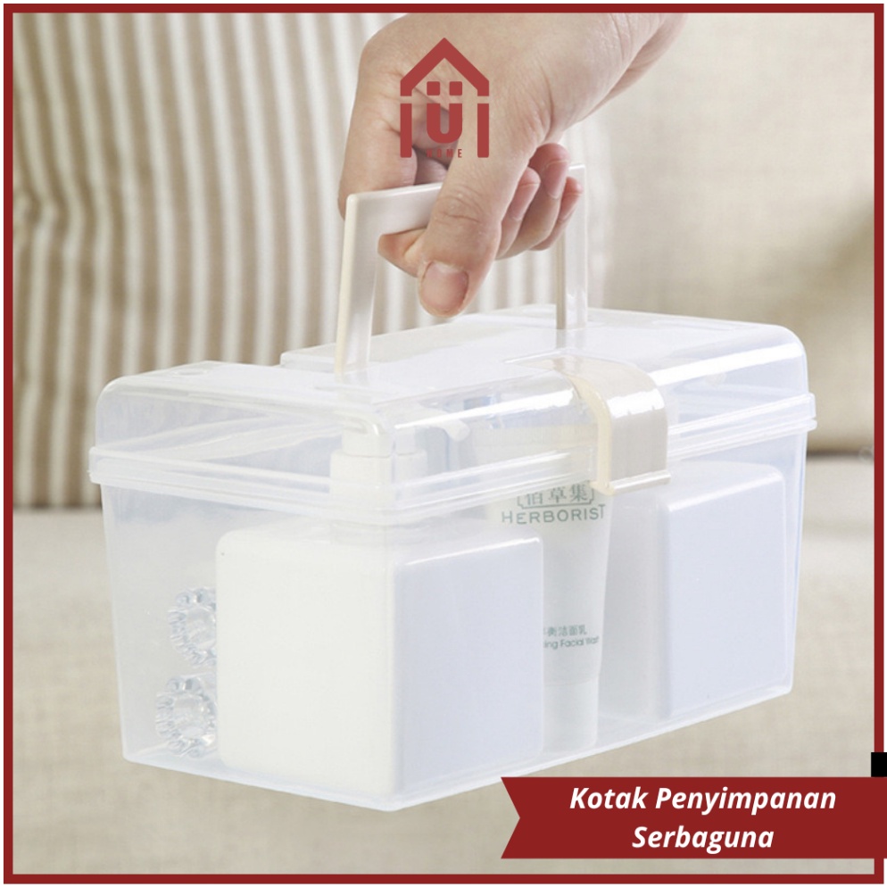 Terbaru UNISO  ORGANIZER KOTAK MEJA TRANSPARAN SERBAGUNA KOTAK P3K SURAT SKINCARE ESTETIK AE