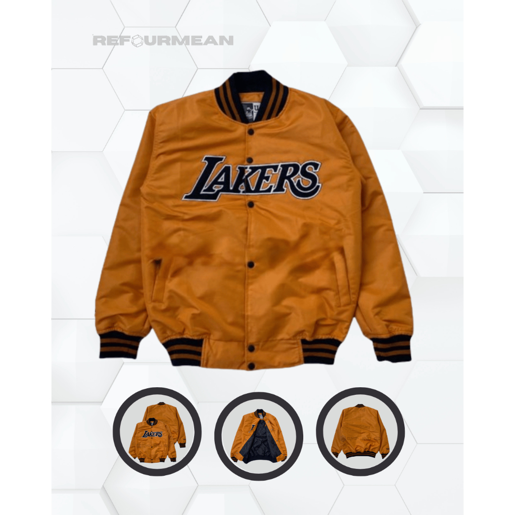 REFOURMEAN Jaket Varsity Baseball -  Lakers Jacket NBA Series Pria Wanita Original Distro Premium