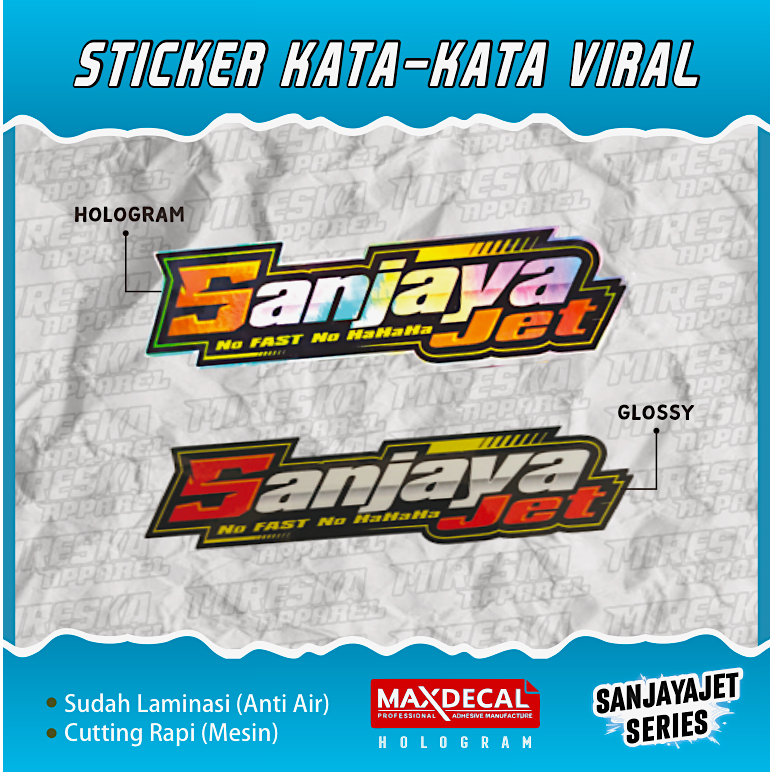 Sticker Sanjaya Jet Jogjakarta  - Holo Sticker Aesthetic / Sticker Viral / Sticker Game / Sticker Vy