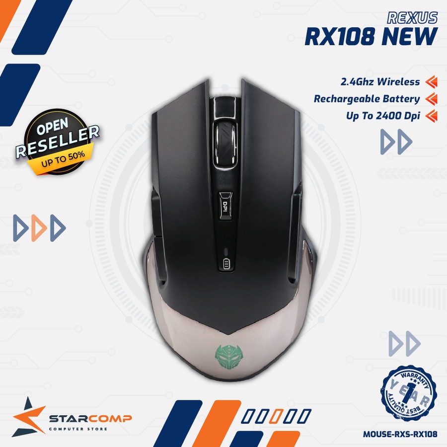 Mouse Rexus RX108 NEW Gaming Mouse Wireless Recharge