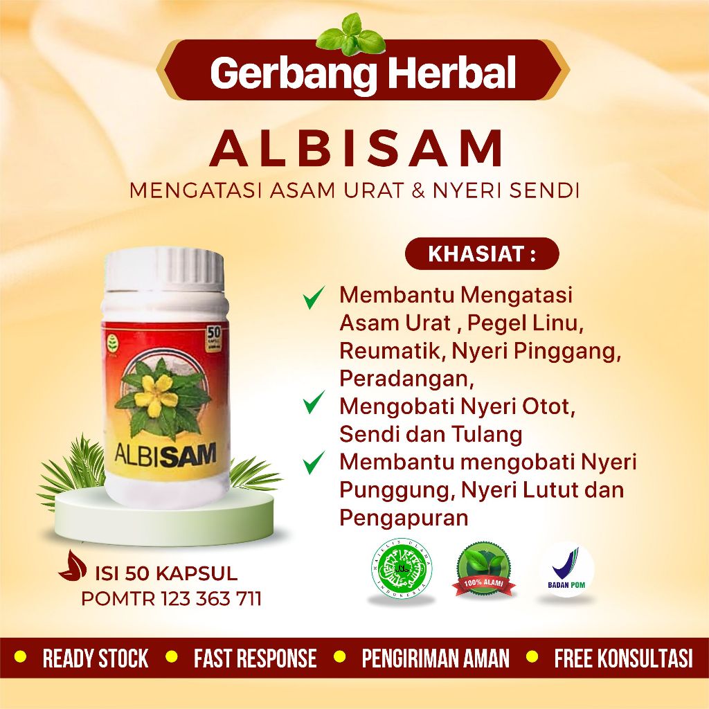Albisam Obat Herbal Membantu Menurunkan Asam Urat
