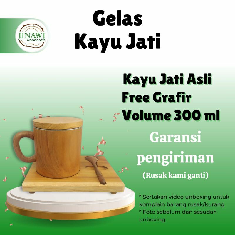 

Mug kayu jati + grafir