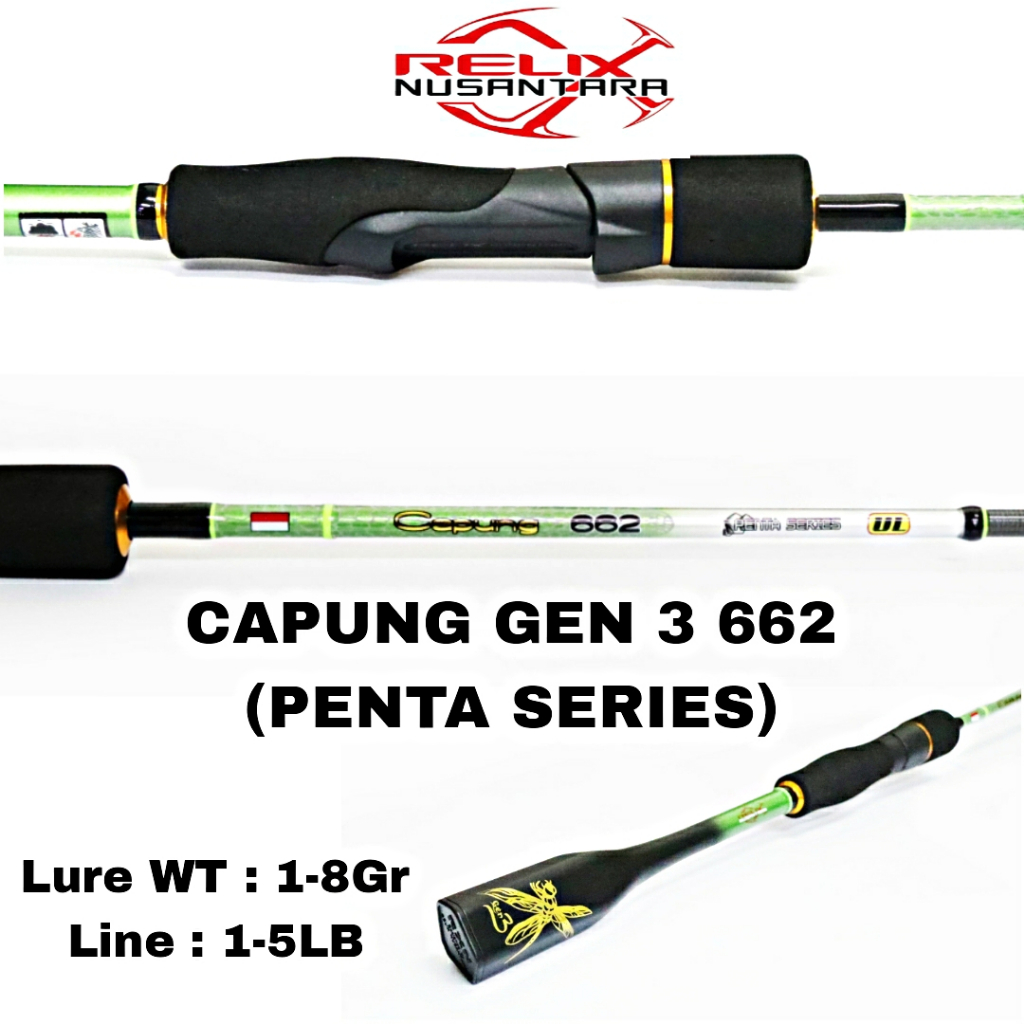Joran Relix Nusantara Capung 662 UL 1-5lb Gen 3 Penta Series / Joran Ultra Light