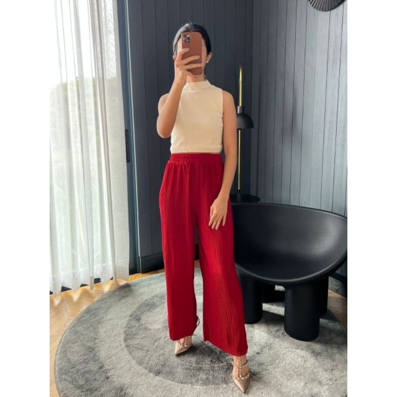 KULOT LIDI PLISKET MAROON MBL FASHION