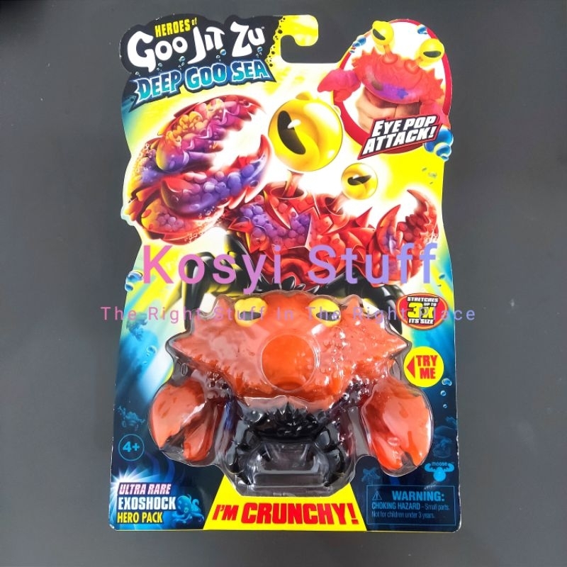 Goo Jit Zu - Ultra Rare Exoshock - Deep Goo Sea Kepiting Langka Eye Pop Attack