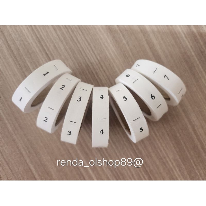 

Size Sablon Angka dari 0-42/isi per roll 300 pcs