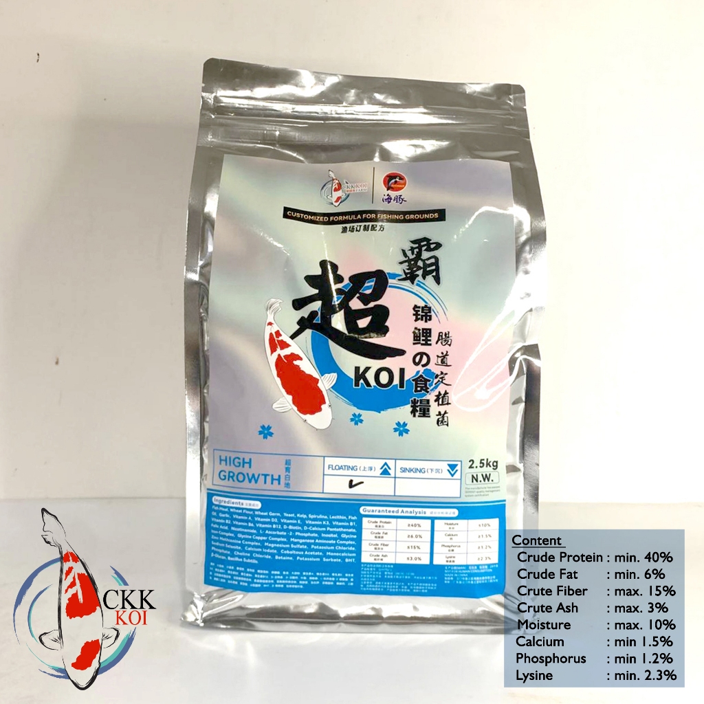 CKK x Porpoise Koi Food Hi Grow Floating L Kemasan 2,5Kg