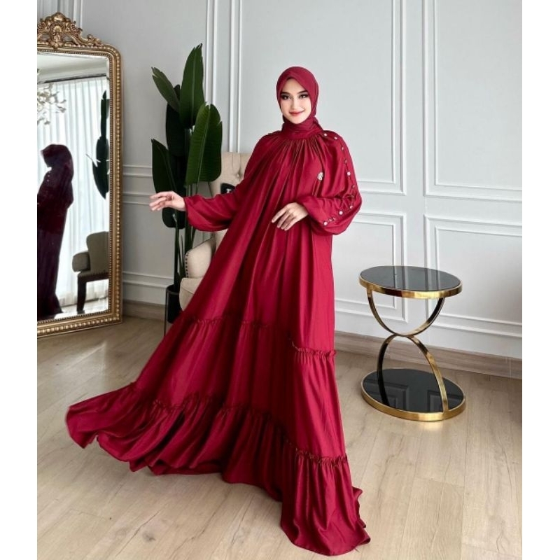 Dress Shellasaukia Dress Jumbo LD 140 shellasaukia original bahan silk Sutra