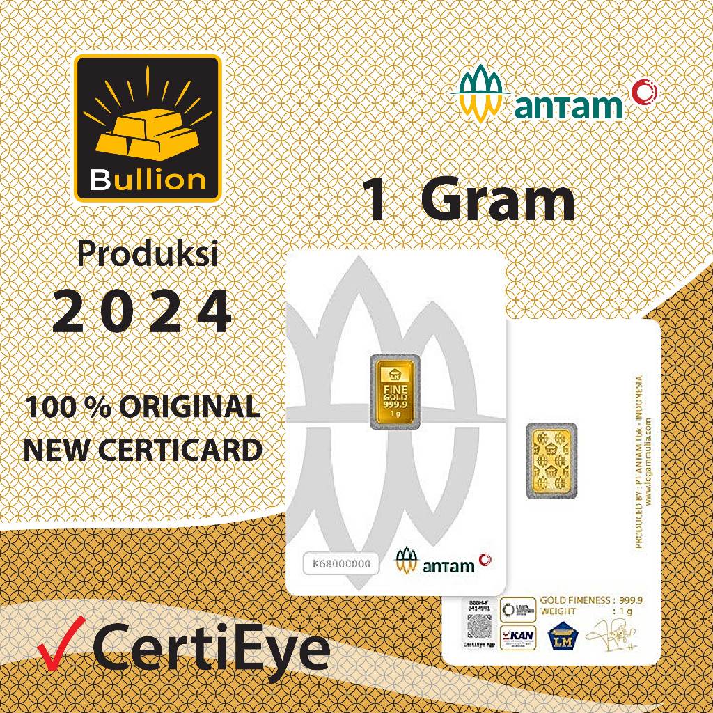 LOGAM MULIA LM ANTAM EMAS BATANGAN KEPINGAN 1 GRAM