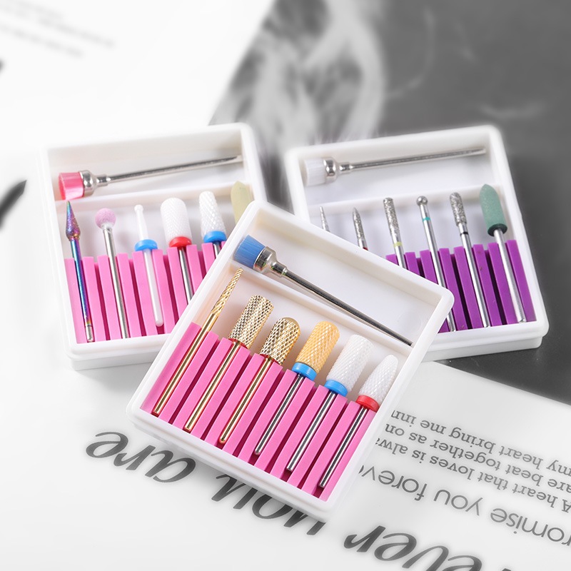 Nail Drill-Mata Bor Kikir Kuku-1 kotak isi 7pcs Nail Bits Remover Bits Drill Mesin Manicure Kuku Nai