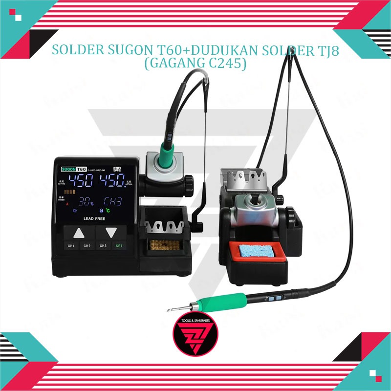 Solder Station Sugon T60​ / Dudukan Solder Sugon TJ8 / Ekstensi Sugon TJ8 Free 3 Mata Solder C245 /S