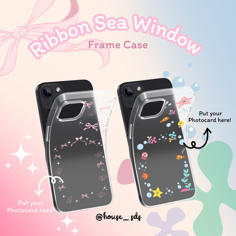 [PO ] WINDOW CASE PHOTOCARD | RIBBON CASE | SEA | CASE HP ANDROID IPHONE [ MOHON CO MENGGUNAKAN J&T 