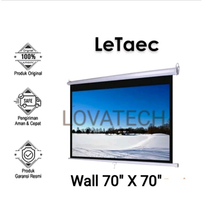 Screen Proyektor Manual 70"/ Layar Proyektor Wall 70"/ Layar Proyektor Gantung 70"