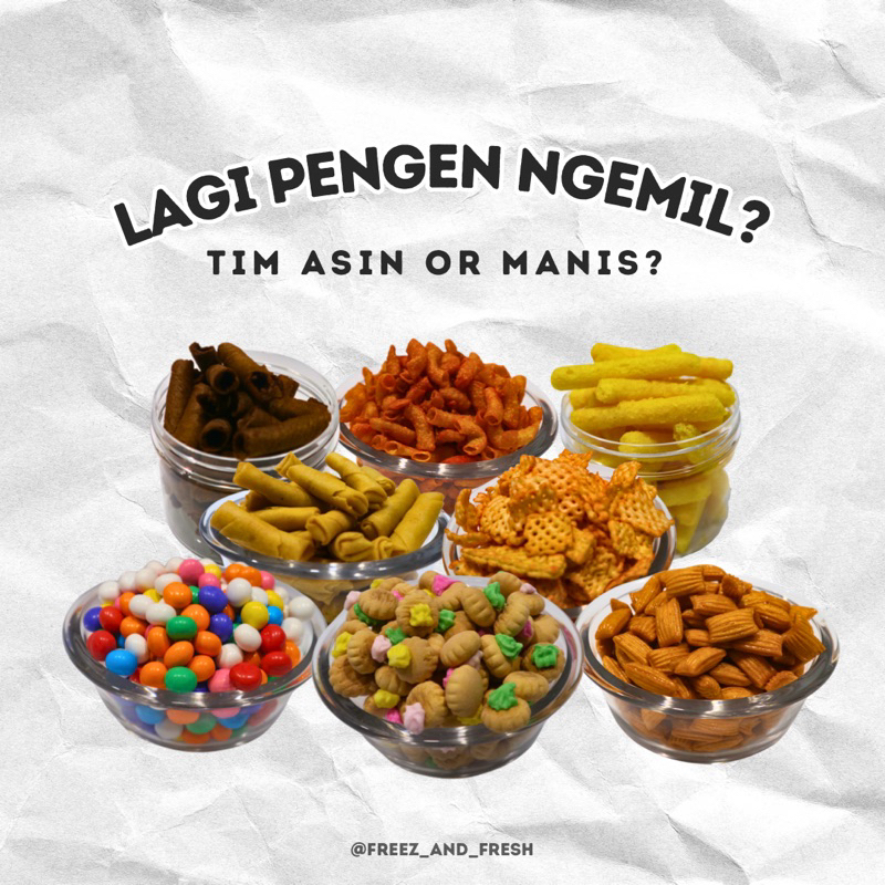 

Snack Cemilan Aneka Rasa / Manis / Gurih / Pedas