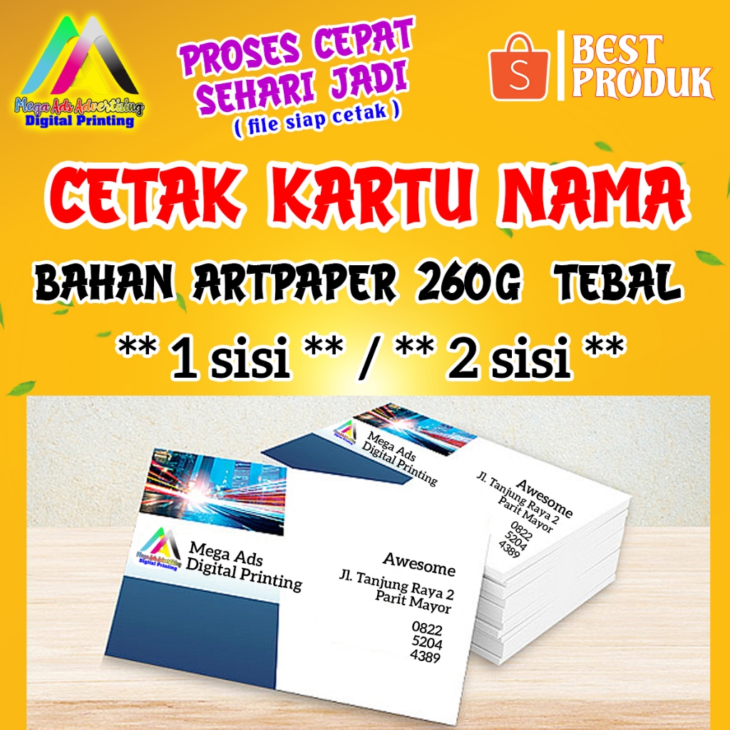 

Cetak Kartu Nama atau Name Card Custom FREE Design