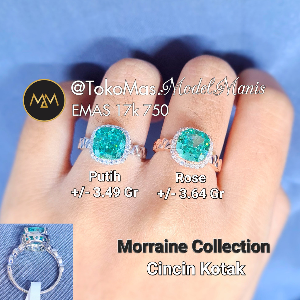 Cincin Morraine Collection By Amero Emas Putih Rosegold 750 kadar 17k