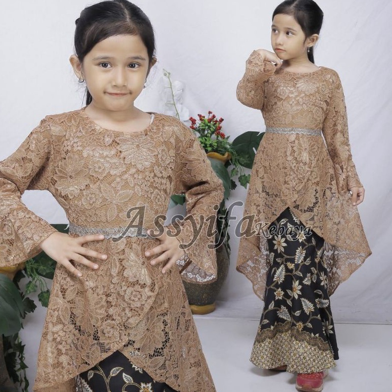 IGD467 PROMO ALE IndahKebaya  BAJU KEBAYA ANAK 412Thn  KEBAYA TUNIK TIARA BROKAT ANAK SD  BAJU ANAK 
