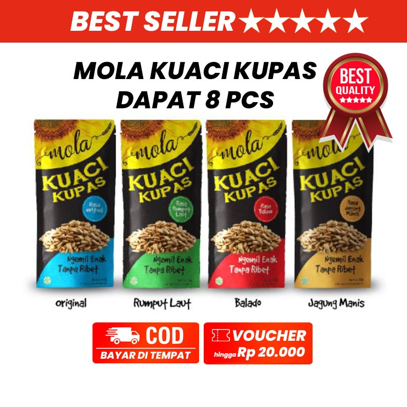 

8 pc Mola Kuaci Kupas Panggang / Biji Matahari / Sunflower Seed