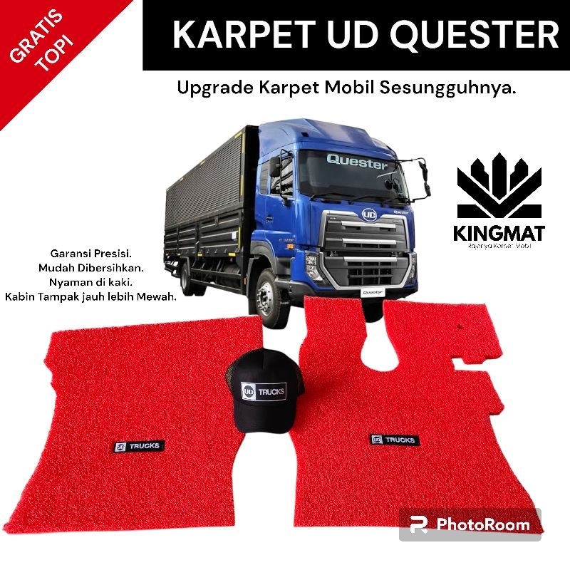 Karpet mie untuk truk Nissan UD QUESTER atau karpet Ud Truck quester gratis topi