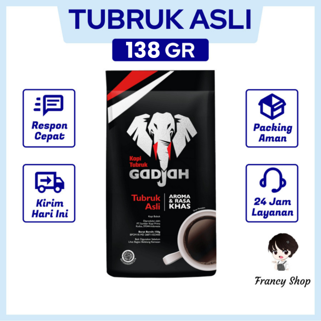 

Kopi Tubruk Gadjah Asli Pouch 138gr