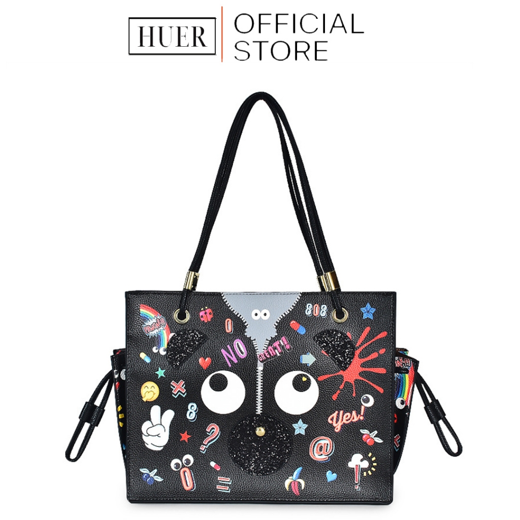 HUER ~ Tas Wanita Velica Eye theme Printed Shoulder Bag 9454-415
