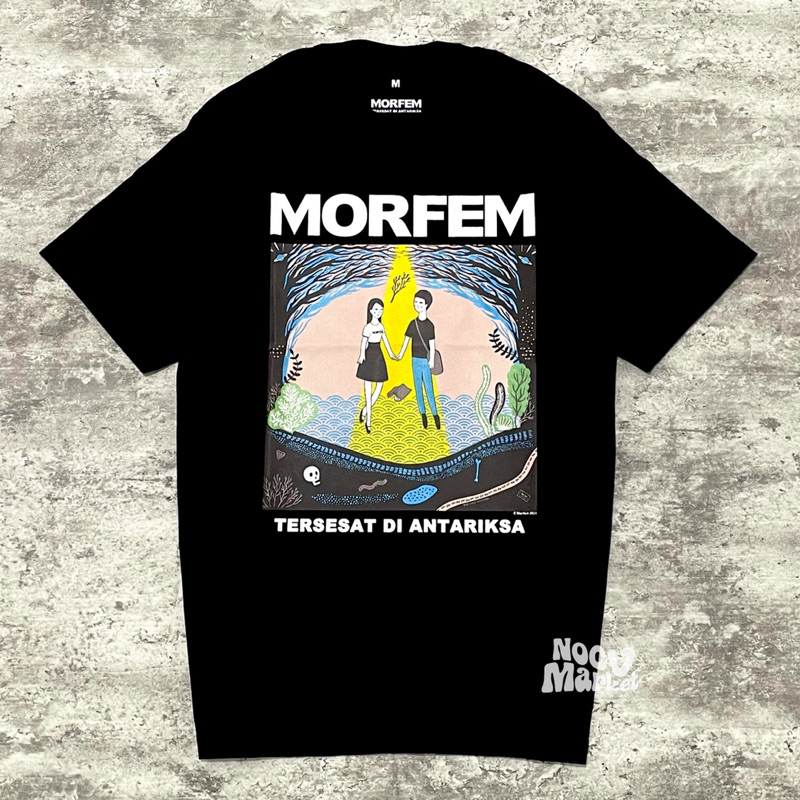 noov music merch Morfem - Tersesat Di Antariksa Tshirt - Black | Baju Band Original Kaos Pria