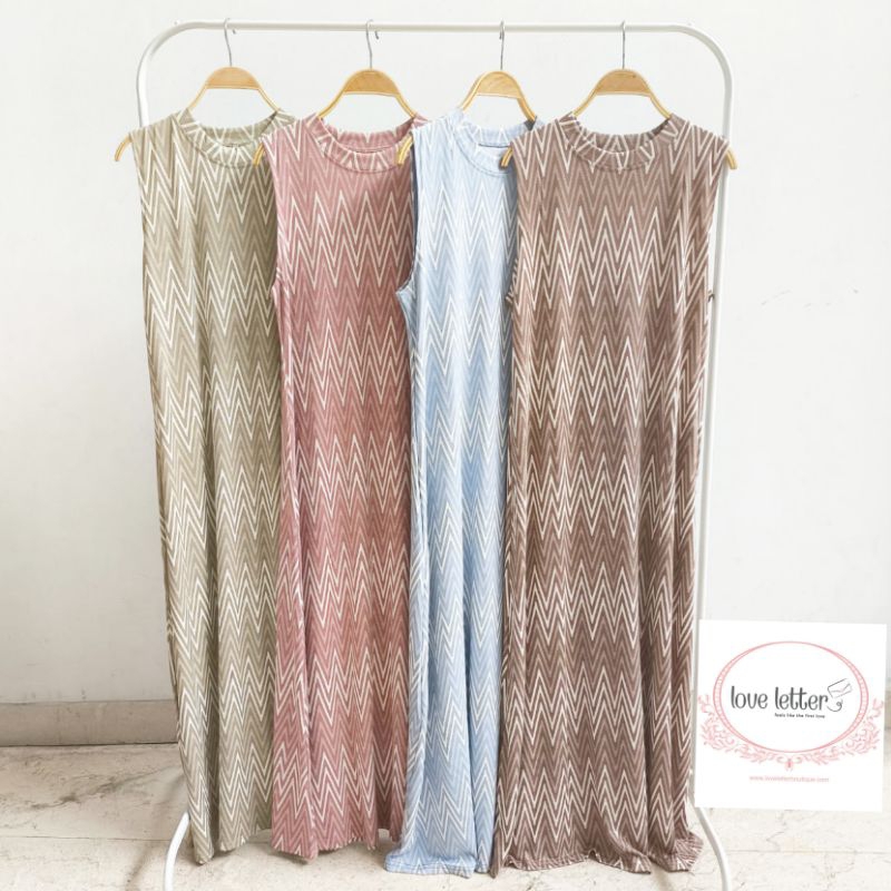 LOVE LETTER Baju Long dress Panjang Tanpa Lengan/Tiara maxi dress