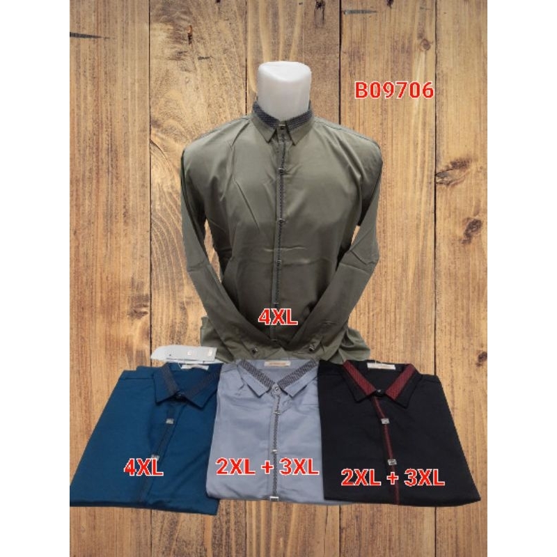 Nxnitrox Kemeja Pria Slimfit Kemeja Lengan Panjang Big Size Jumbo