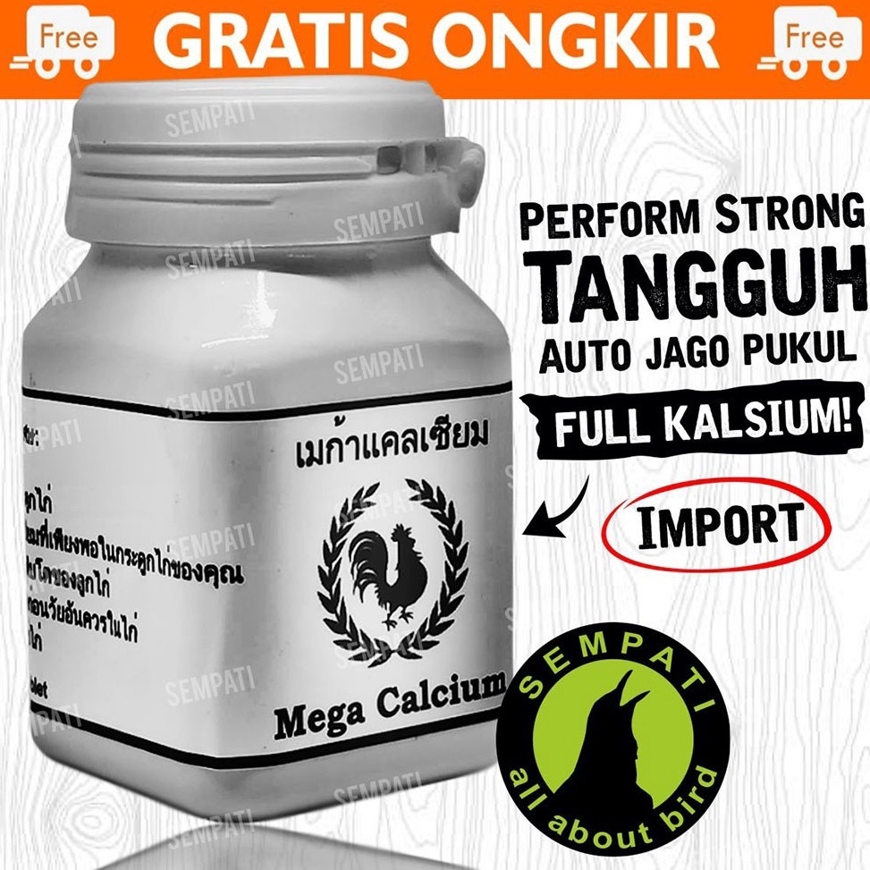 Produk Terlaris Kalsium ayam Mega Calcium Thai Import Original 1 Capsul Suplemen Kalsium Ayam Jago A