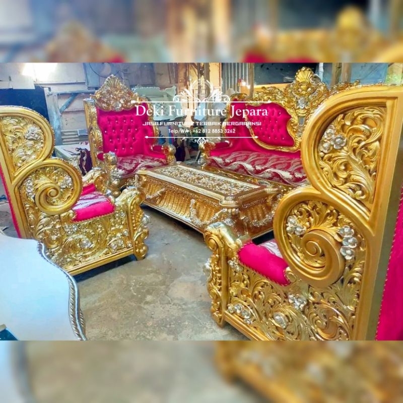 SOFA BESAR RUANG TAMU / KURSI SULTAN MEWAH / KURSI KAYU RUANG TAMU / SOFA JATI - JEPARA FURNITURE