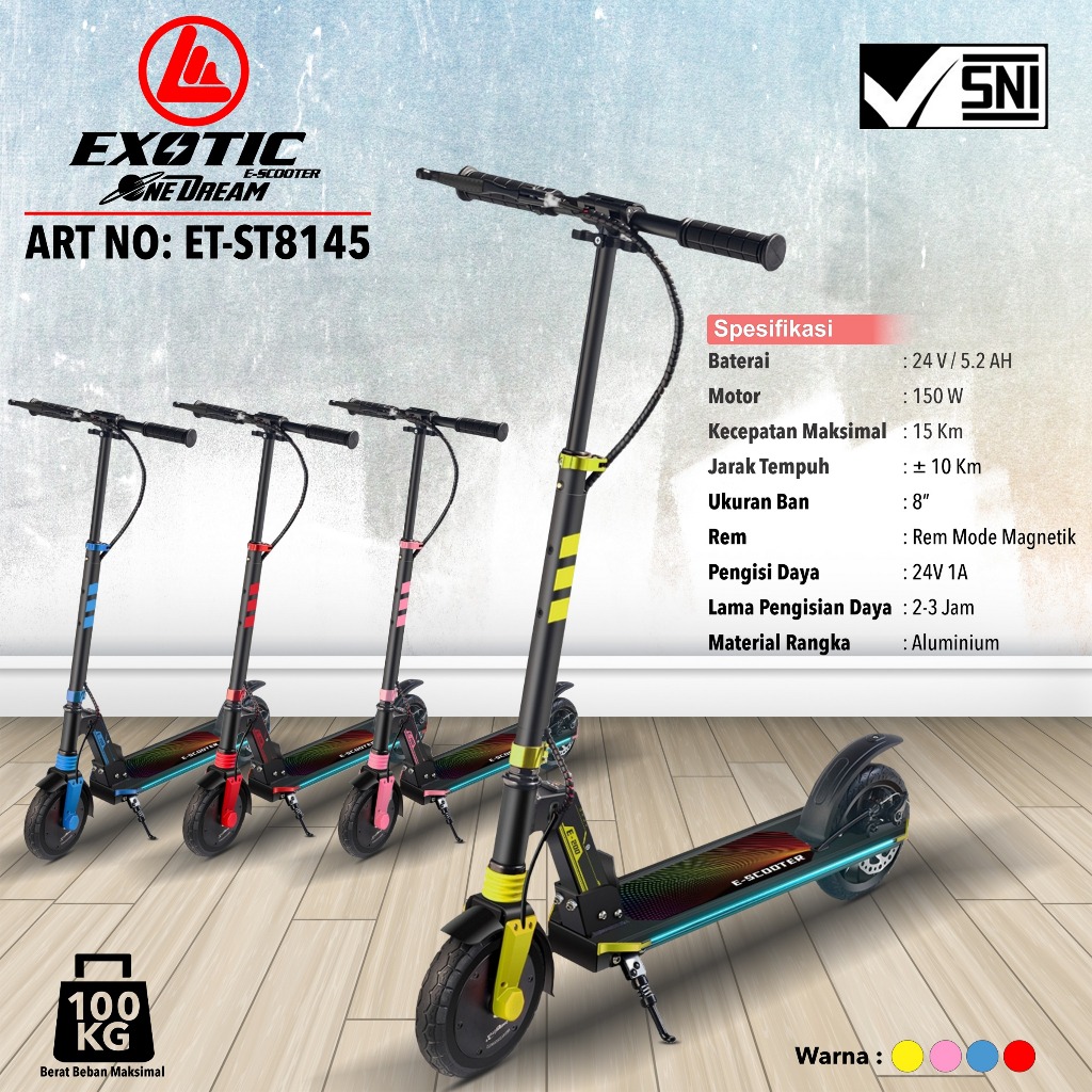 SKUTER LISTRIK EXOTIC ET-ST8145 E-SKUTER ESKUTER SCOOTER PACIFIC
