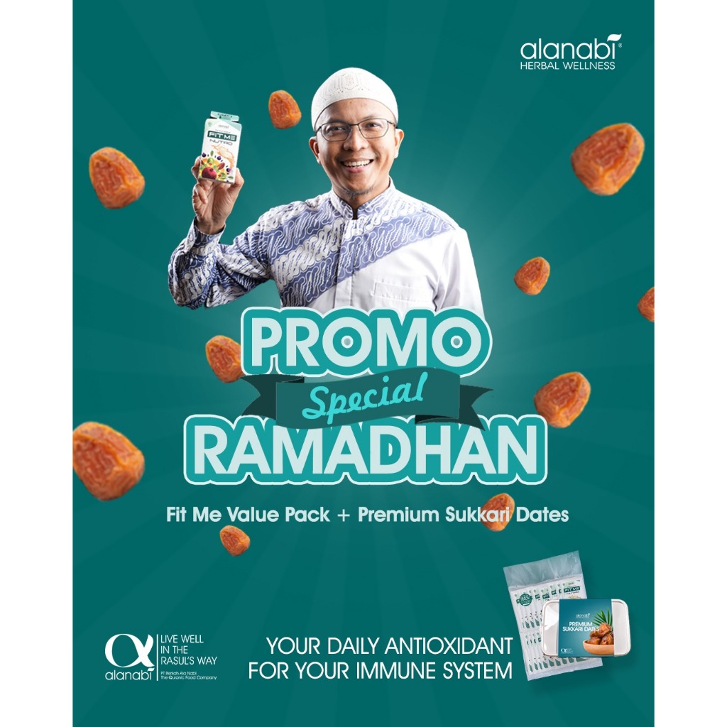 Kurma Sukkari Premium Bonus dari Alanabi Fit Me Value Pack 40 Sachet