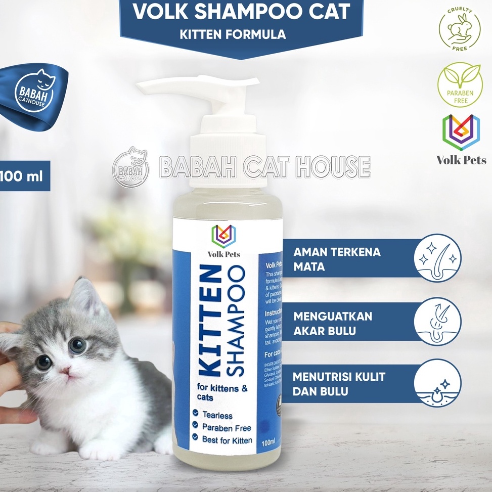 XUO732 TOK SIAP COD VOLK PETS Shampoo KITTEN Anak Kucing Cat Shampo Bulu Lebat Sabun Sampo Anti Ront