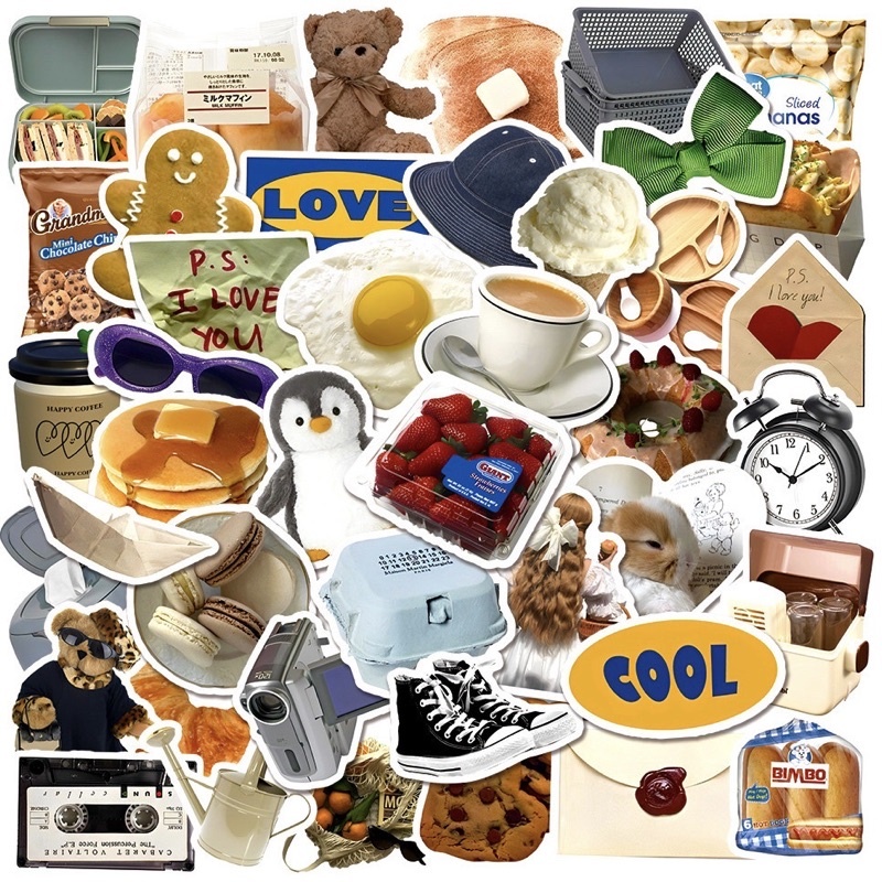 

50 PCS DECO STICKER PACK - STICKER AESTHETIC VINTAGE