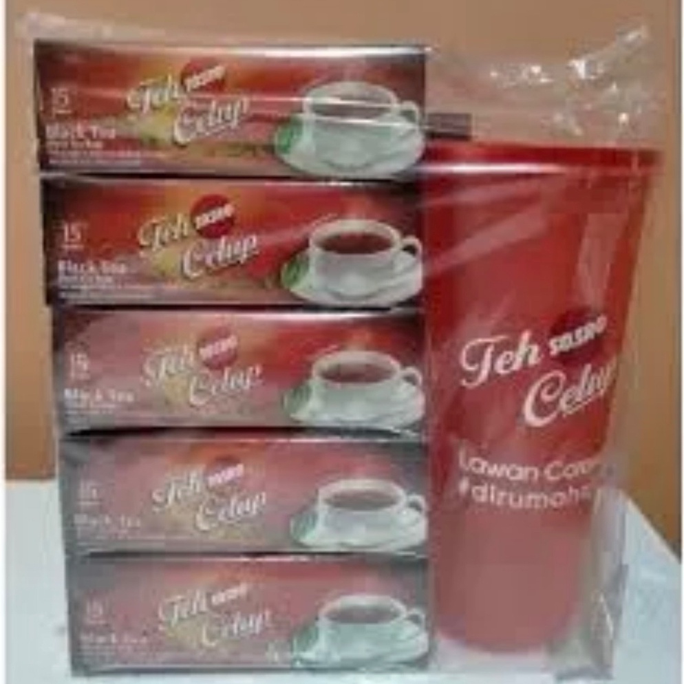 

JPU949 HEMAT PROMO PAKET teh celup Sosro 15bag isi 5box free Tumbler paketan Sosro celup free gelas cantik 5ml exp 225