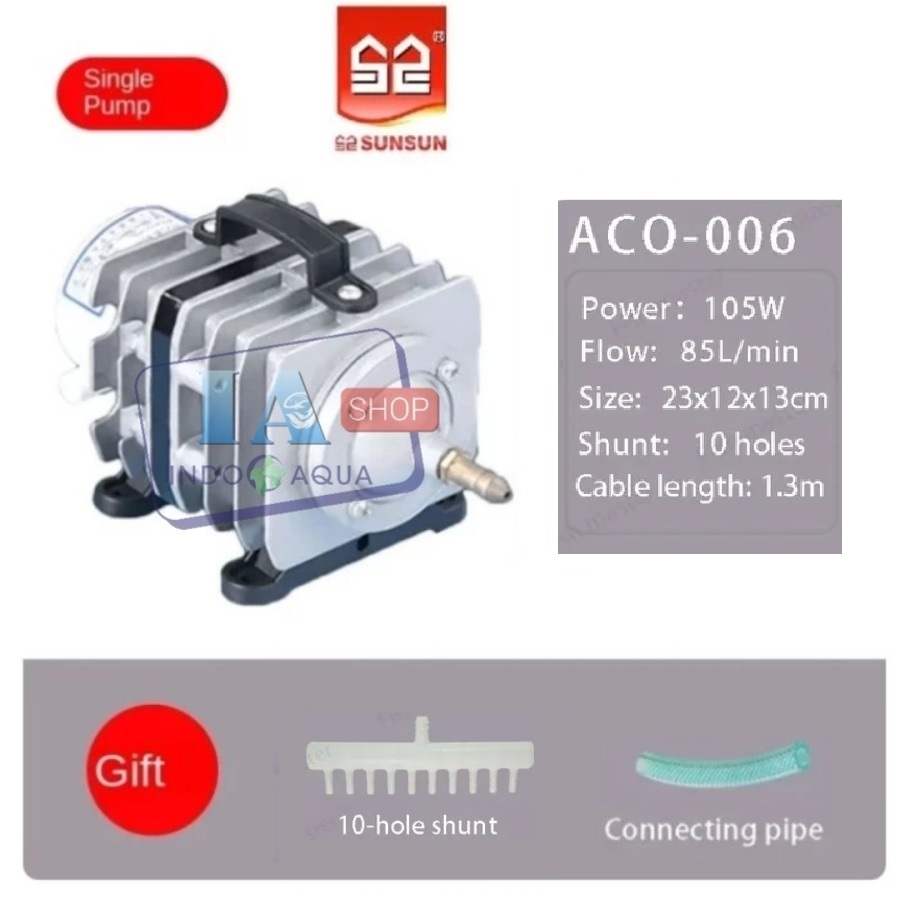 Sunsun Electromagnetic ACO-006 Air Compressor / Pompa Udara
