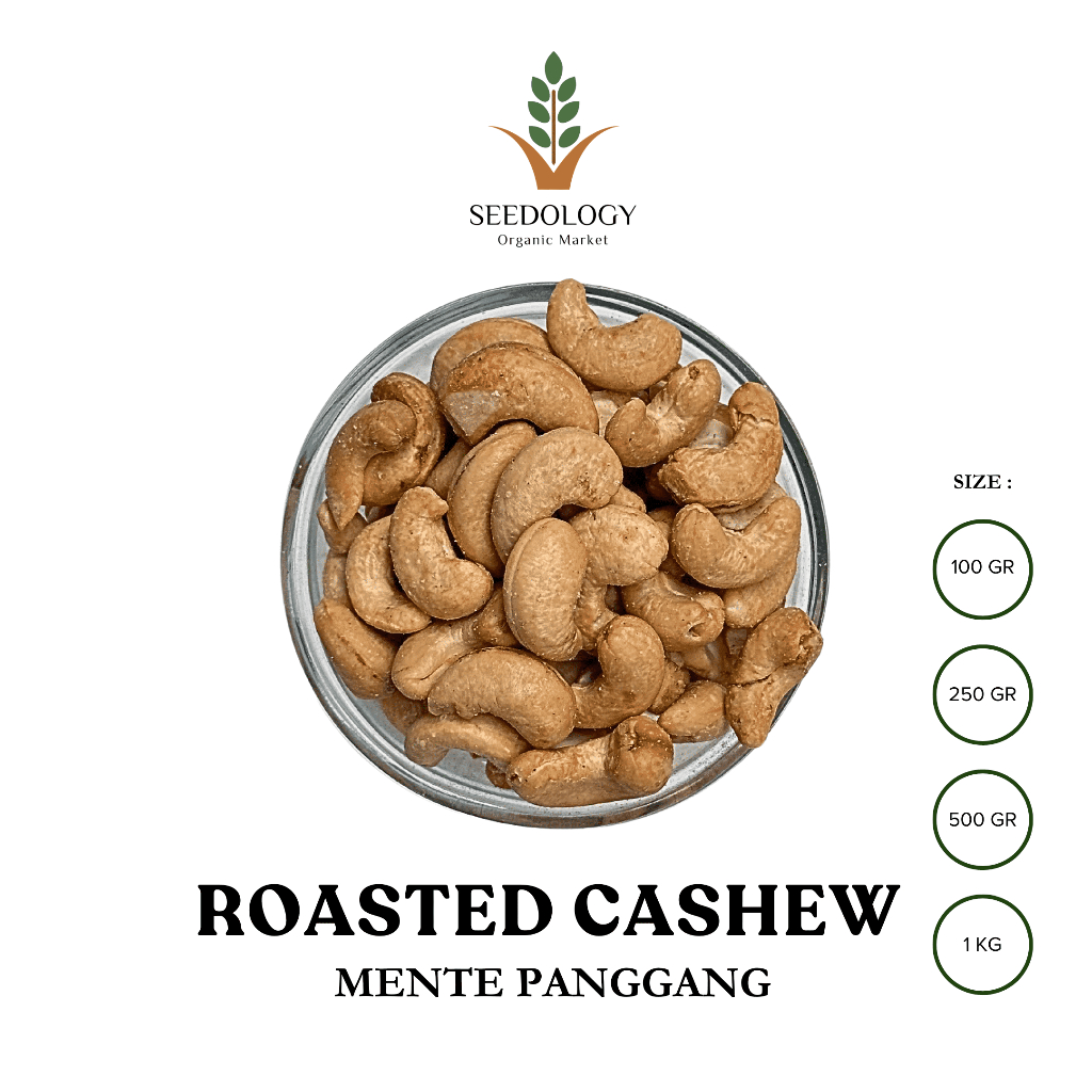

Roasted Cashew (Plain) 1kg - Kacang Mete / Mente / Mede Panggang (Tawar)
