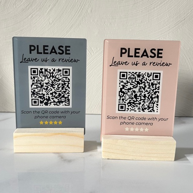 CUSTOM AKRILIK STAND QRIS / QR UV PRINT