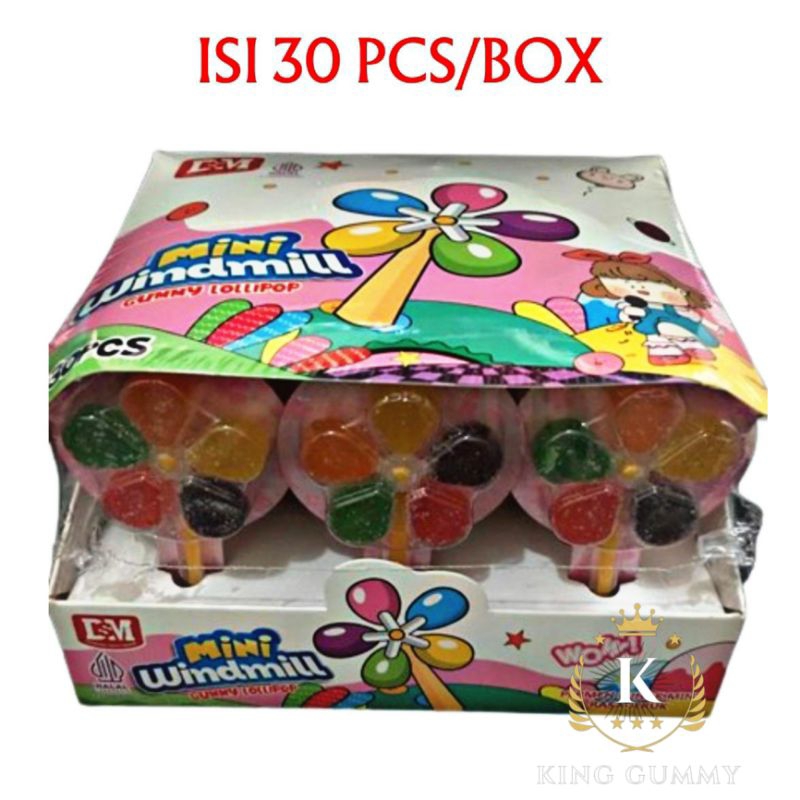 

MINI WINDMILL GUMMY LOLLIPOP SATU BOX ISI 30 PCS