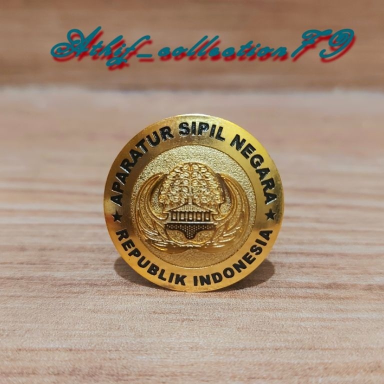 NOD365 flashsale Pin Korpri ASN Kuningan Magnet Pin Asn RI Bulat