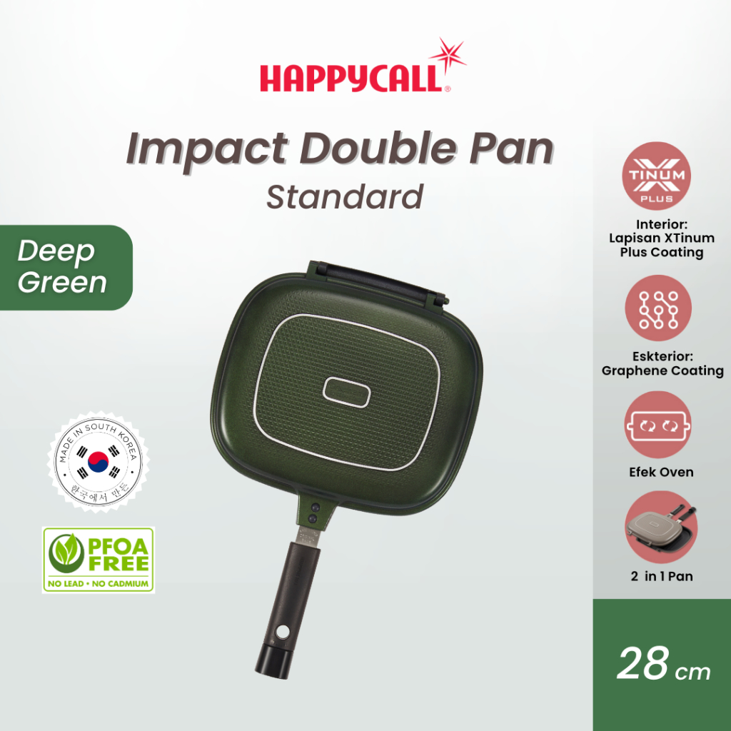 Happycall Impact Double Pan Green 28 cm - Alat Panggang dua sisi