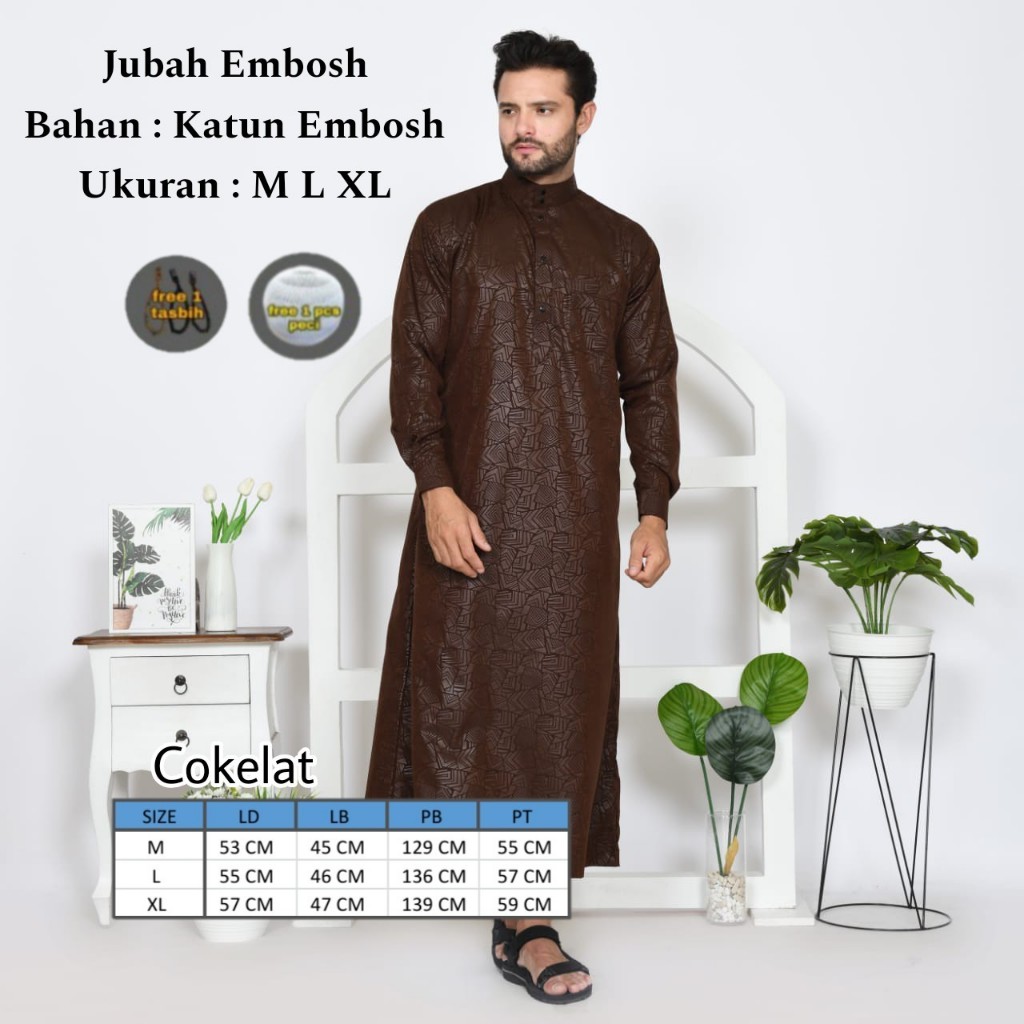 Terlaris Jubah Pria Gamis Motif Emboss Mewah - Jubah Emboss Pria Dewasa - Baju Gamis Pria - baju kok