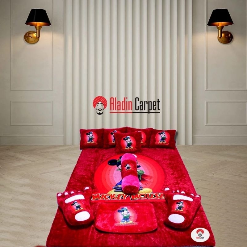 Surpet Bulu Rasfur Karakter Tebal 200x150x4,5cm Busa Kuning Premium