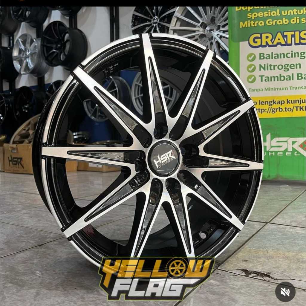 Velg Mobil Avanza Xenia Calya HSR Kccx Ring 17 lubang 4 pcd 4x100-114 Black Polish