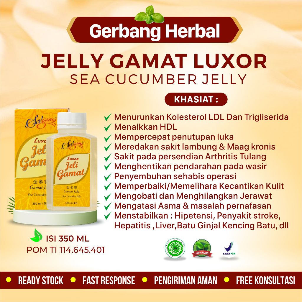 Luxor Jelly Gamat 350 ml Asli Original Teripang Tripang Luxor Asli Luxor Original Luxor Jeli Gamat A